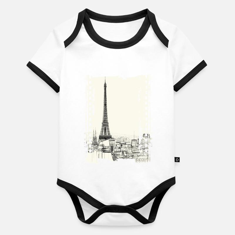 Paris Frankreich Baby Bio-Kurzarm-Kontrastbody