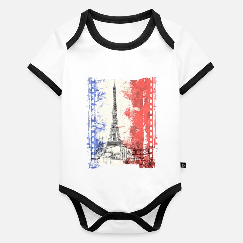 Paris Frankreich Baby Bio-Kurzarm-Kontrastbody