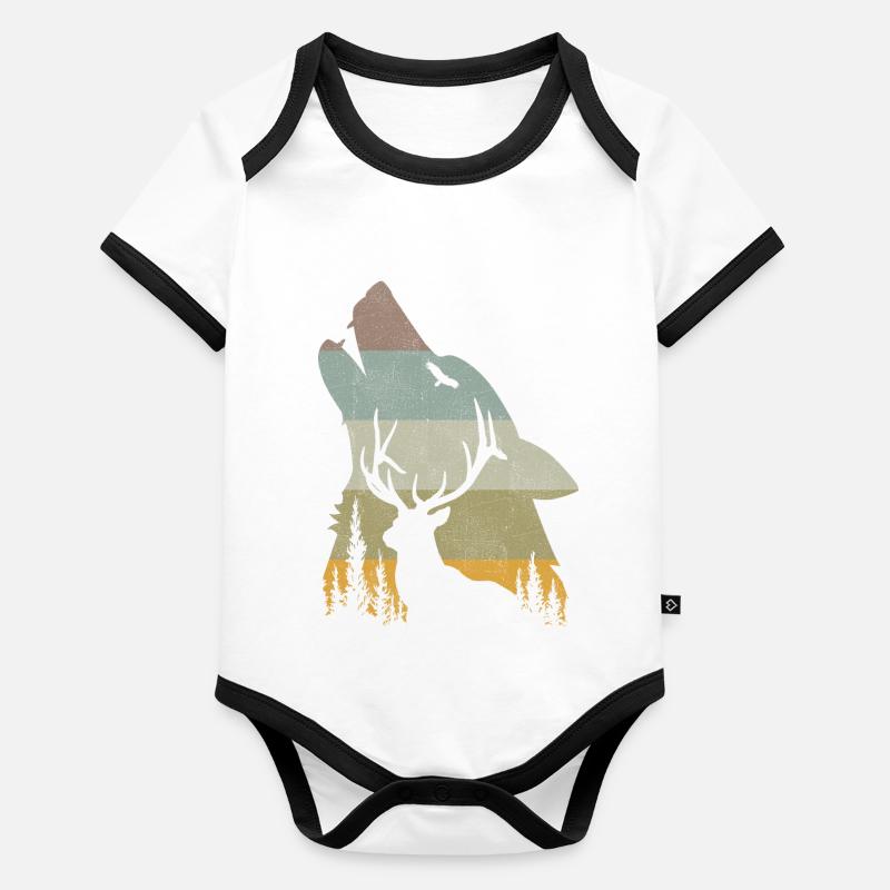 Wolf Baby Bio-Kurzarm-Kontrastbody