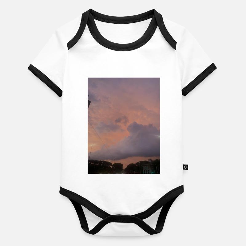 Coucher de soleil Body Bébé bio contrasté manches courtes
