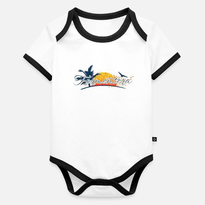 Formentera 2023 - Balearic Islands - Spain Organic Baby Contrasting Bodysuit