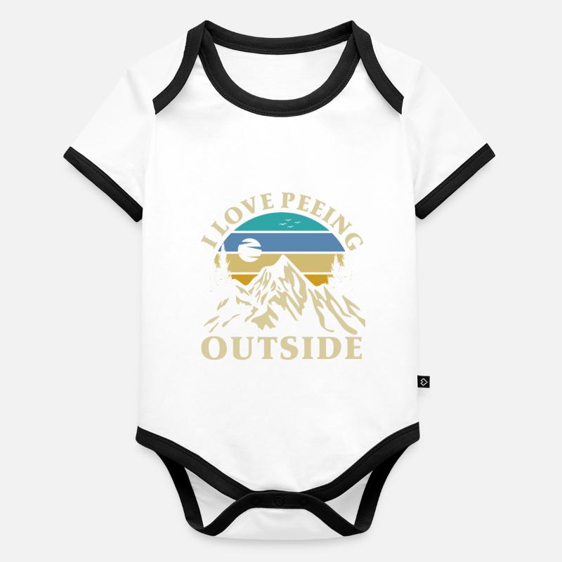 I Love peeing outside Baby Bio-Kurzarm-Kontrastbody