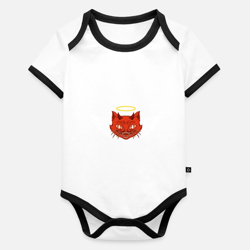 Angel and devil cat Organic Baby Contrasting Bodysuit
