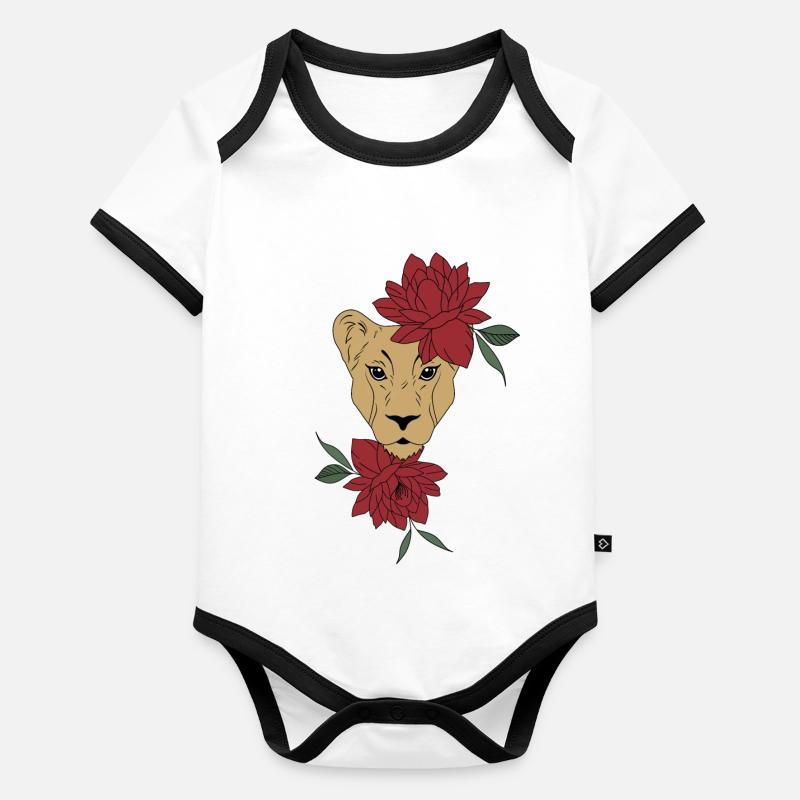 Lion Body Bébé bio contrasté manches courtes