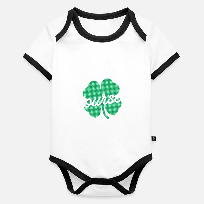 Go Luck Yourself Funny Irish St Patricks Day Organic Baby Contrasting Bodysuit