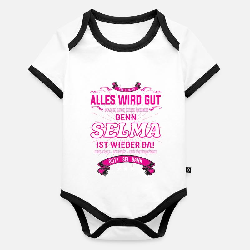 Selma Design, alles wird gut Baby Bio-Kurzarm-Kontrastbody