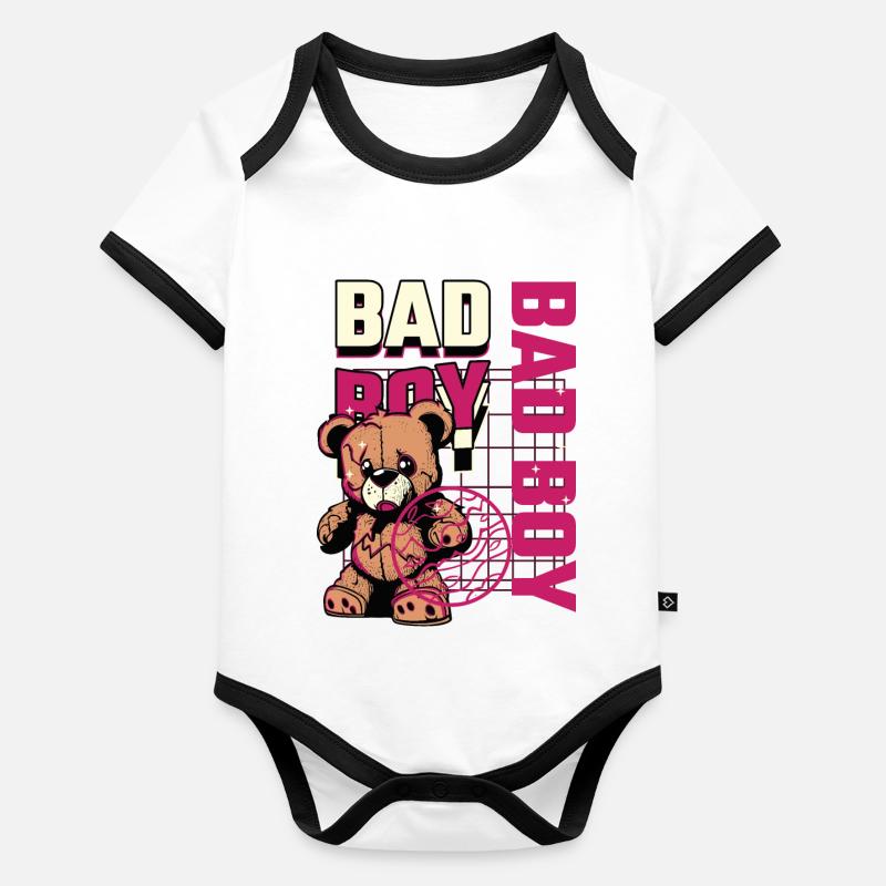 Mauvais garçon Body Bébé bio contrasté manches courtes