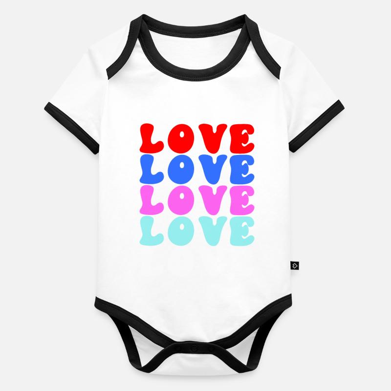Love colorful Baby Bio-Kurzarm-Kontrastbody