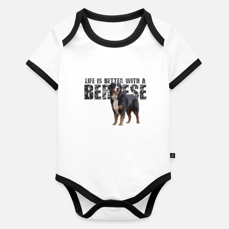 Berner Sennenhund Baby Bio-Kurzarm-Kontrastbody
