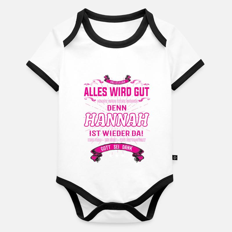 Alles wird gut, Hannah ist wieder da Design Baby Bio-Kurzarm-Kontrastbody
