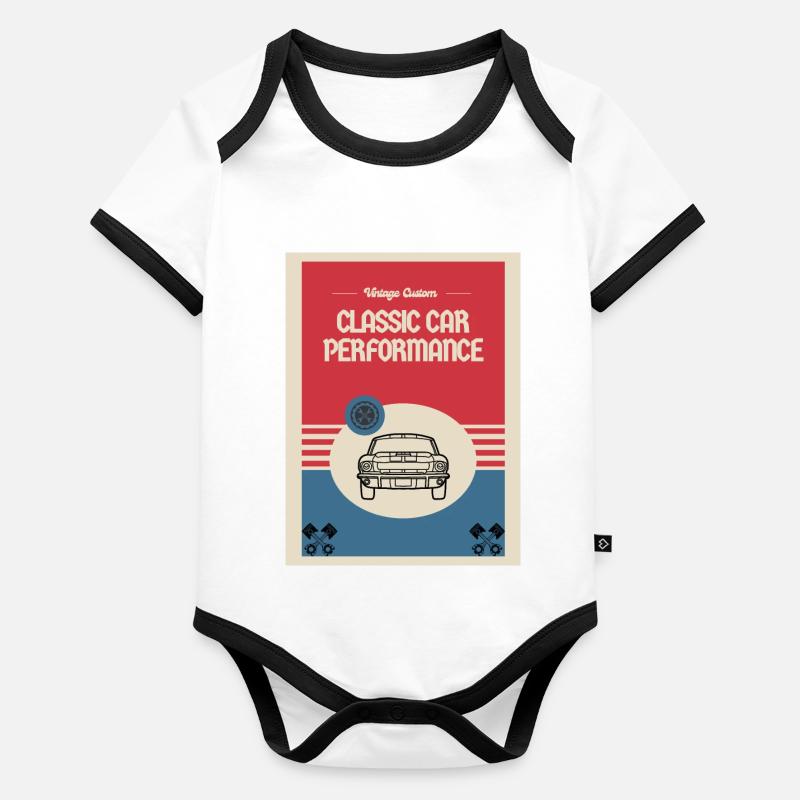 Classic Custom Car Performance Baby Bio-Kurzarm-Kontrastbody