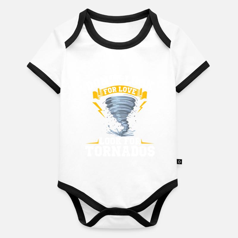 Sturmjäger Shirts | Unwetter Sturm Blitz Geschenke Baby Bio-Kurzarm-Kontrastbody
