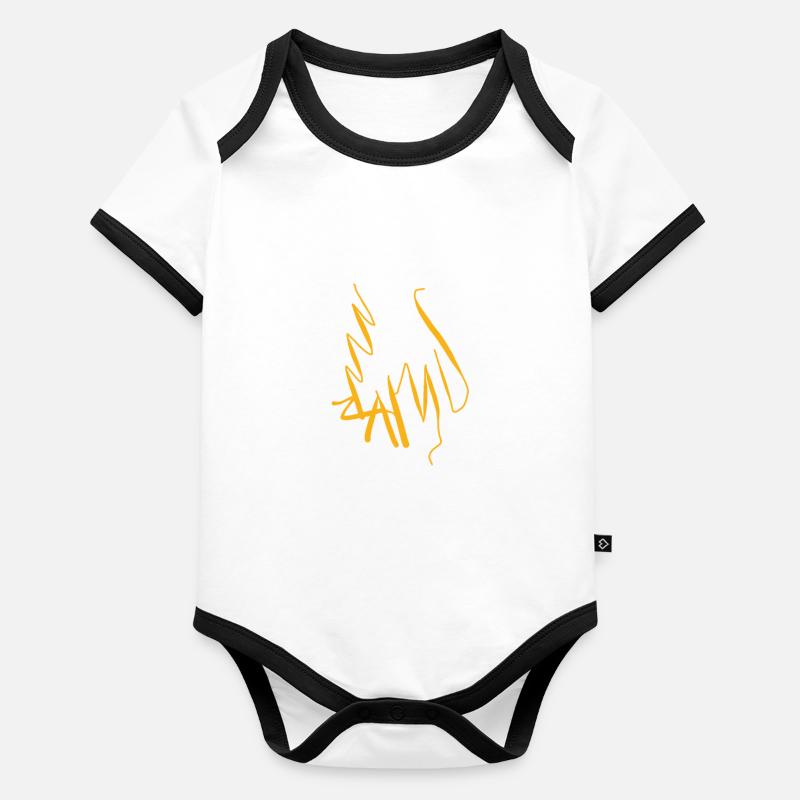 Lamu Kenya Baby Bio-Kurzarm-Kontrastbody