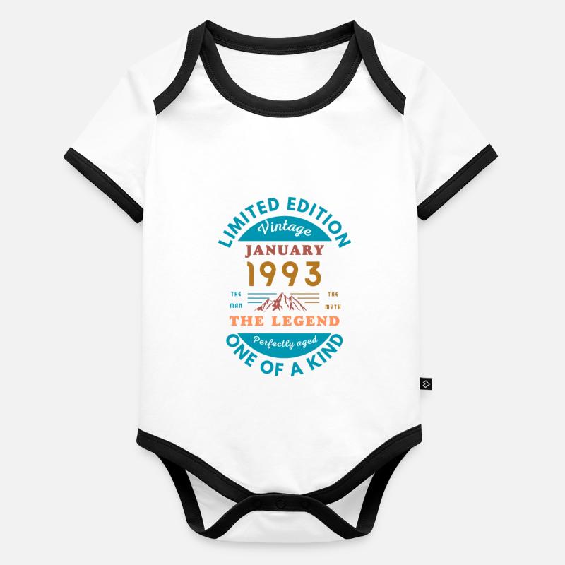Januar 1993 Jubiläum Limitierte Auflage Baby Bio-Kurzarm-Kontrastbody