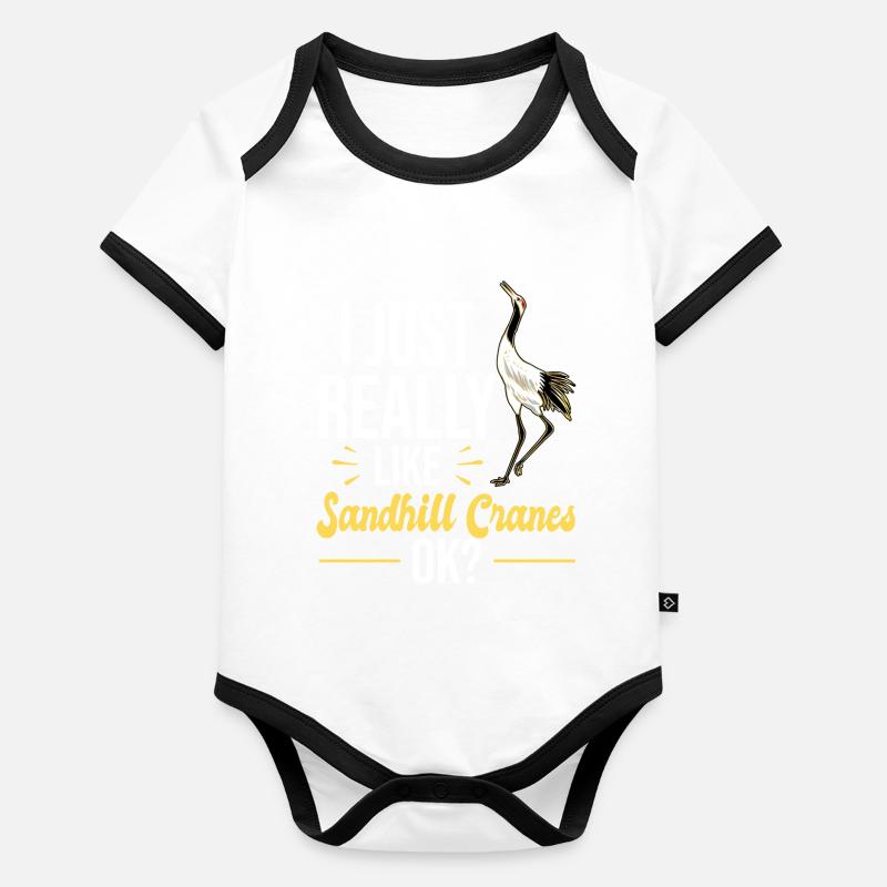 Kanadakranich | Kanadischer Kranich Vogel Geschenk Baby Bio-Kurzarm-Kontrastbody