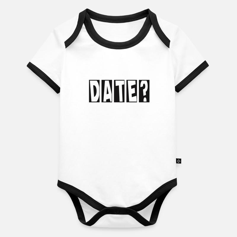 Date? Flirter avec la Saint-Valentin célibataire Body Bébé bio contrasté manches courtes