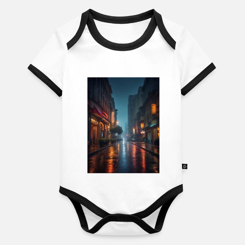 Paysage 2 Body Bébé bio contrasté manches courtes