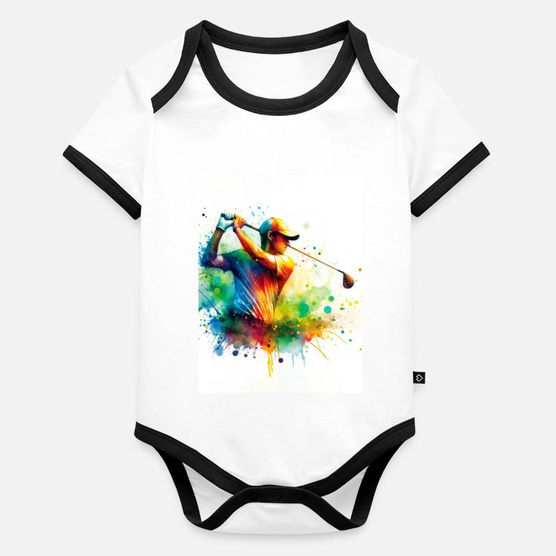 Golf player Organic Baby Contrasting Bodysuit