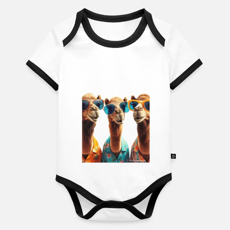 Geschwister Baby Bio-Kurzarm-Kontrastbody