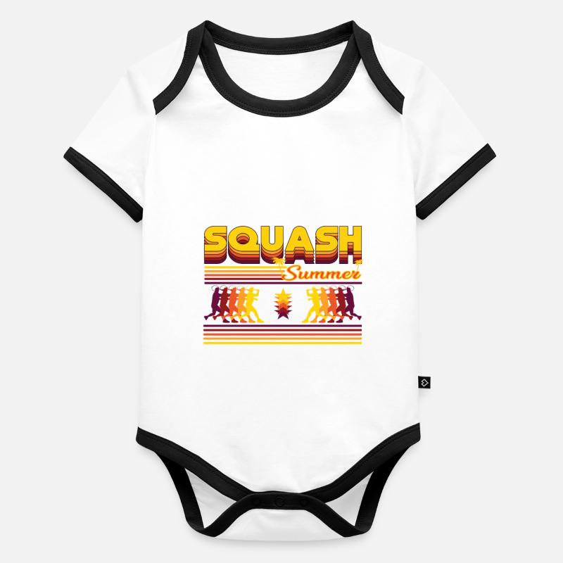 Retro Squash Sommer Design Baby Bio-Kurzarm-Kontrastbody