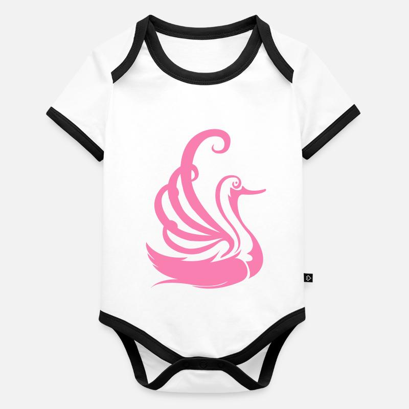 cygne Body Bébé bio contrasté manches courtes