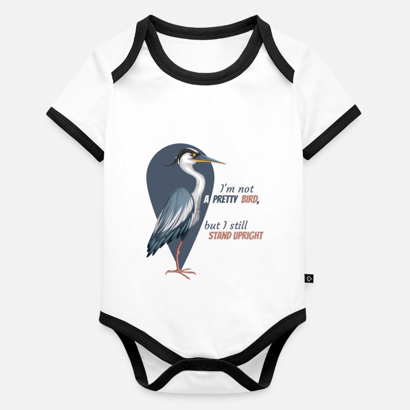 Joli oiseau Body Bébé bio contrasté manches courtes