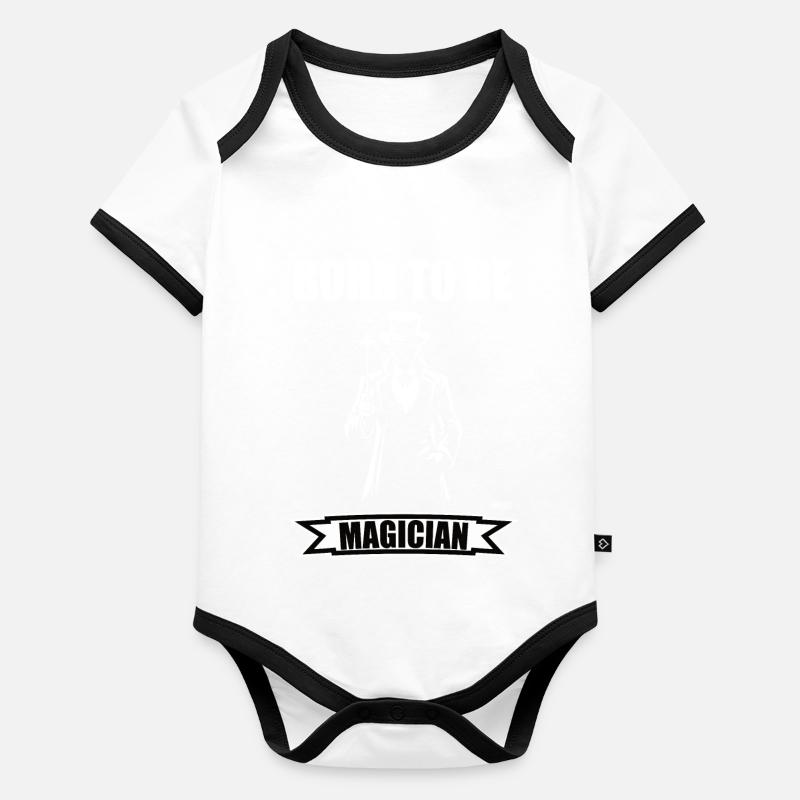 Born to be Magician – Coole Zauberer Design Baby Bio-Kurzarm-Kontrastbody