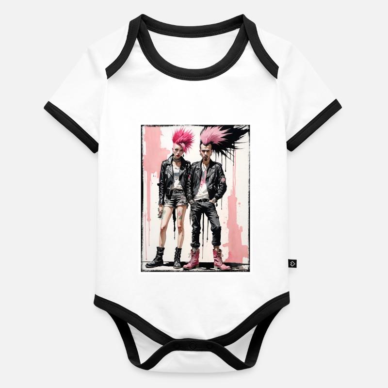 Pink Punk parade Organic Baby Contrasting Bodysuit