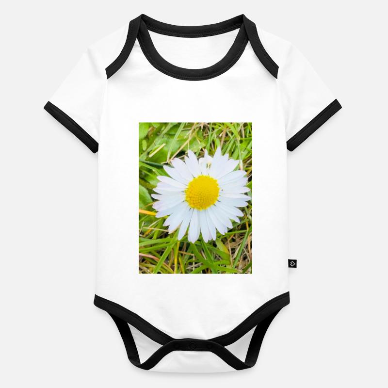 Sonniges Gänseblümchen Baby Bio-Kurzarm-Kontrastbody