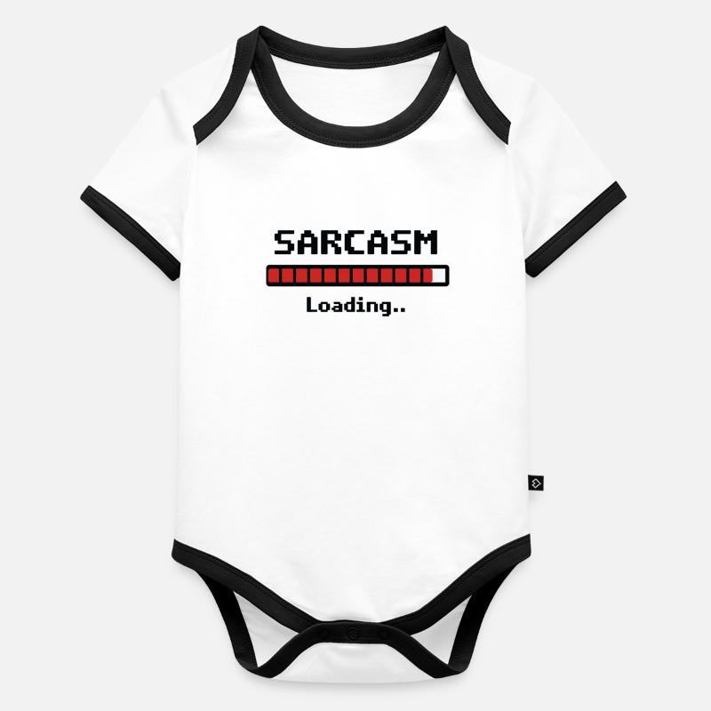 Sarcasm Loading Humor Baby Bio-Kurzarm-Kontrastbody