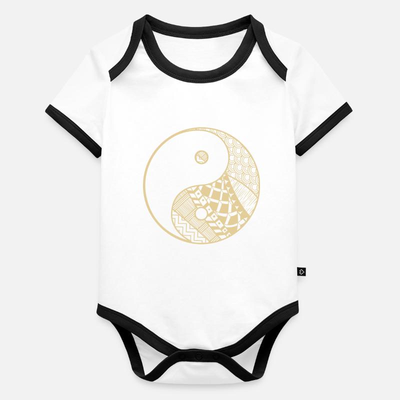 Ying Yang Body Bébé bio contrasté manches courtes
