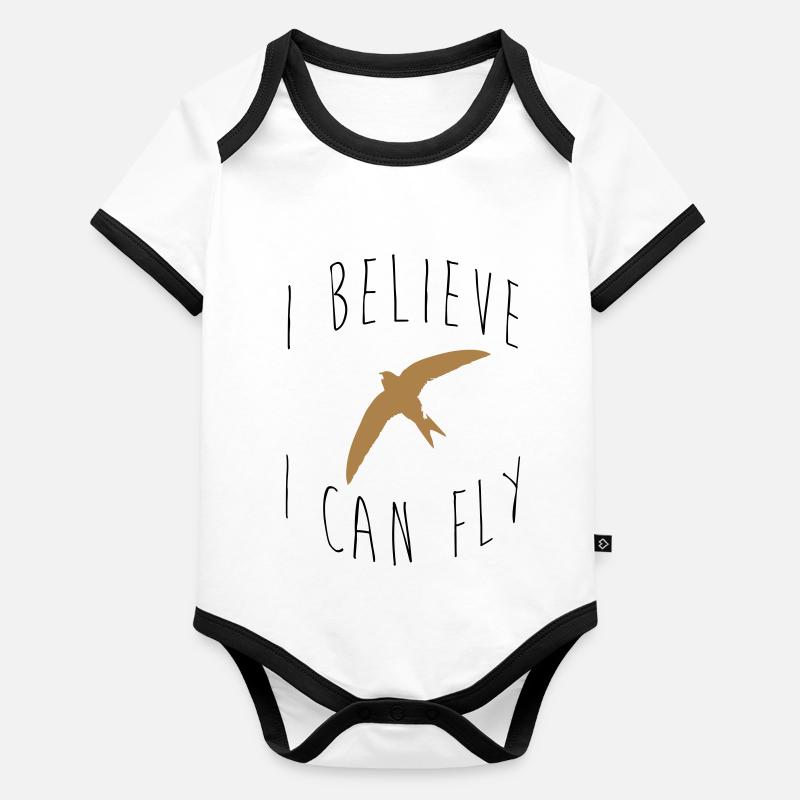 I believe I can fly Body Bébé bio contrasté manches courtes