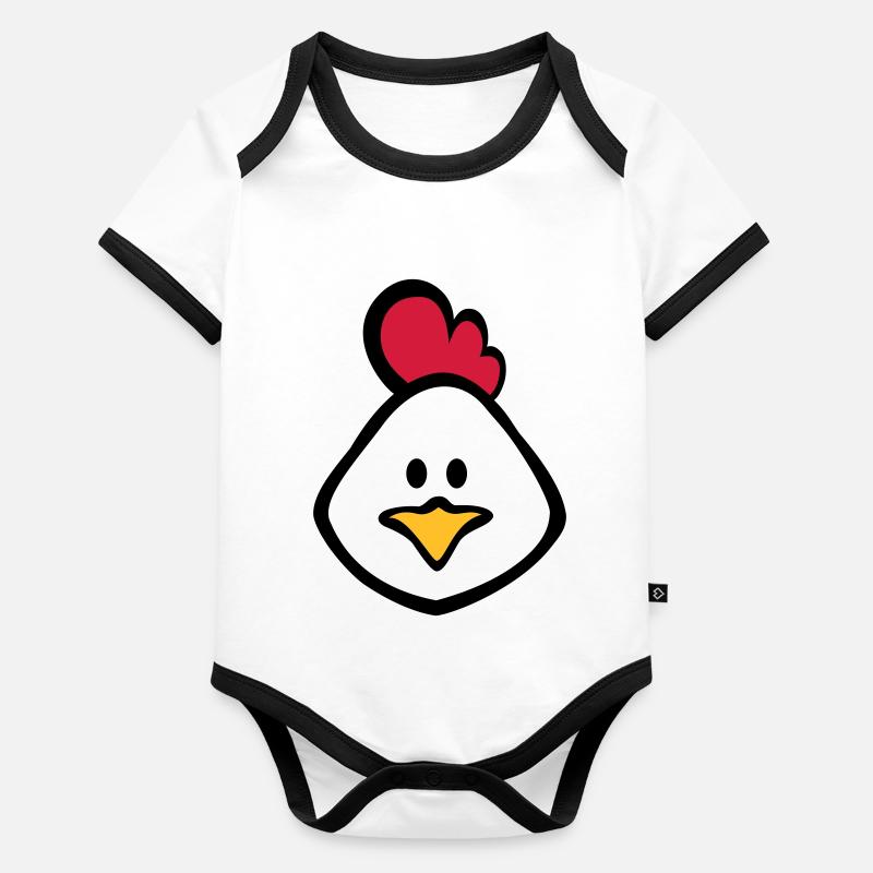poule 3c Body Bébé bio contrasté manches courtes