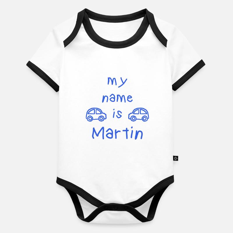 Mein Name ist Martin Baby Bio-Kurzarm-Kontrastbody