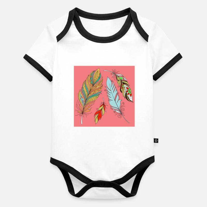 ressort Body Bébé bio contrasté manches courtes