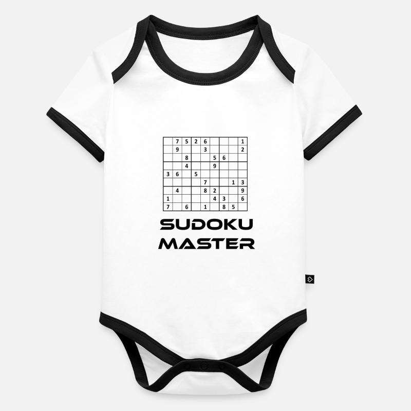 Sudoku Master Puzzle Game Organic Baby Contrasting Bodysuit