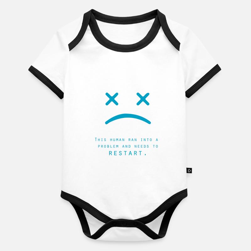 ordinateur Body Bébé bio contrasté manches courtes