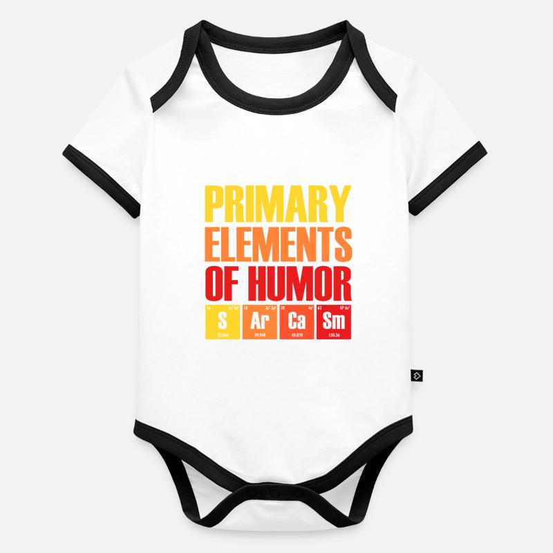 Éléments primaires de l'humour Body Bébé bio contrasté manches courtes