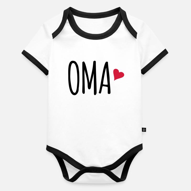 Oma Herz Großmutter Geschenk Baby Bio-Kurzarm-Kontrastbody