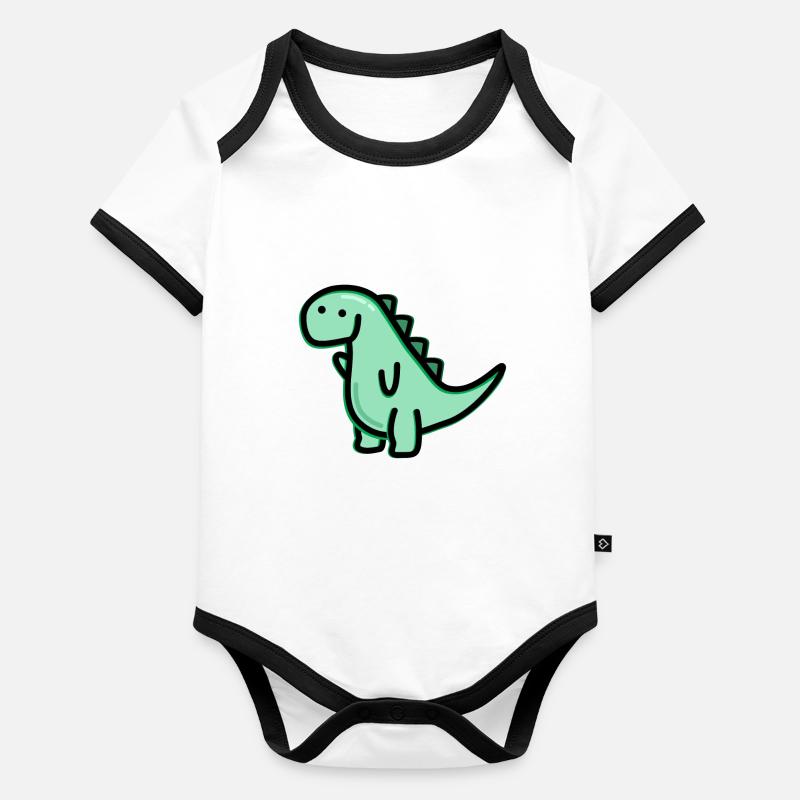Süßer Dino Baby Bio-Kurzarm-Kontrastbody