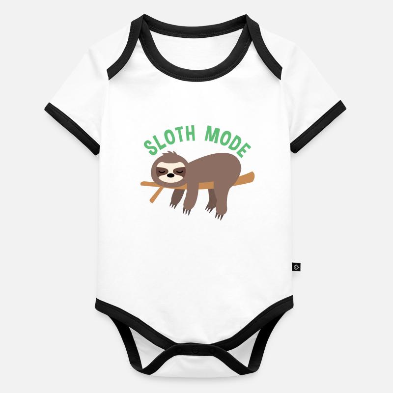 MODE SLOTH Body Bébé bio contrasté manches courtes