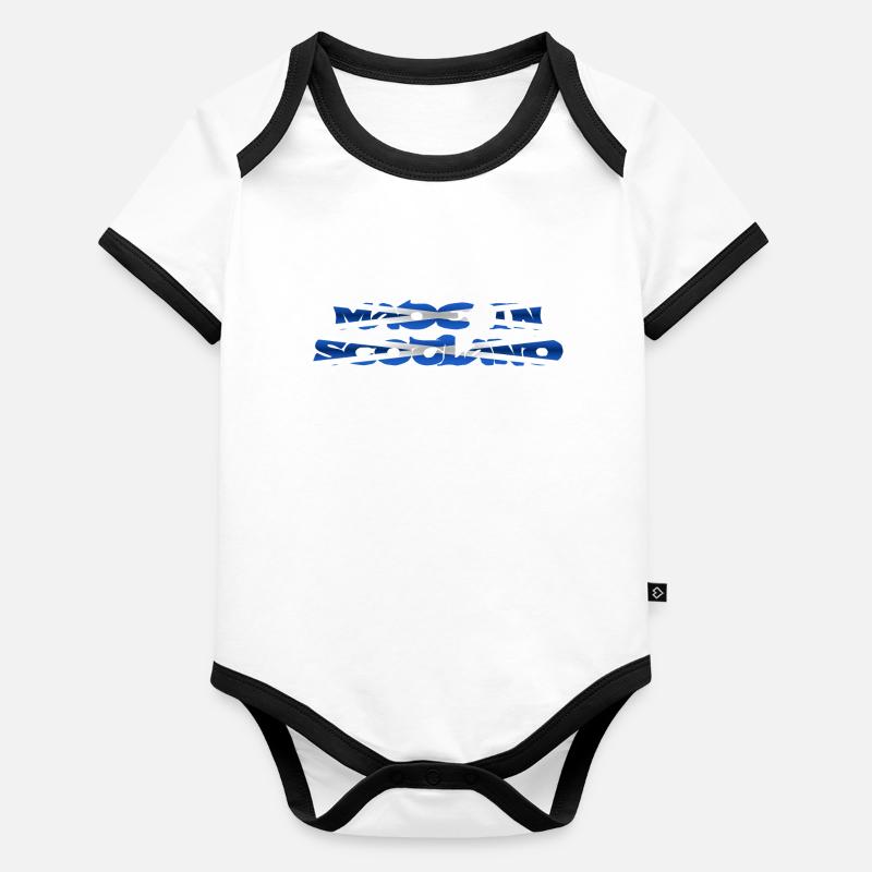 Fait en cadeau de conception de texte de couleur de drapeau d'Écosse Body Bébé bio contrasté manches courtes