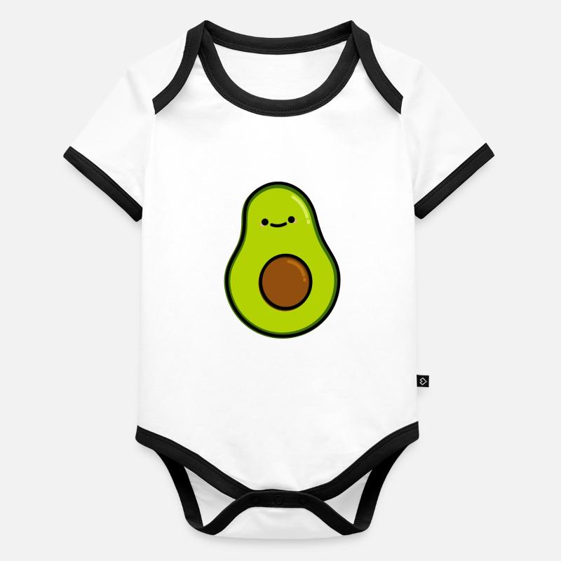 Avocat mignon Body Bébé bio contrasté manches courtes