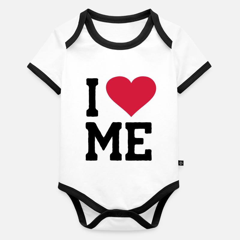 I Love me Baby Bio-Kurzarm-Kontrastbody