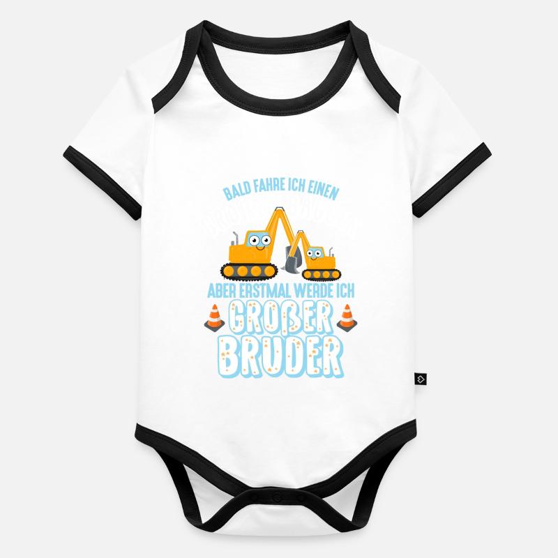Großer Bruder 2021 Bagger Schwangerschaft Kind Baby Bio-Kurzarm-Kontrastbody