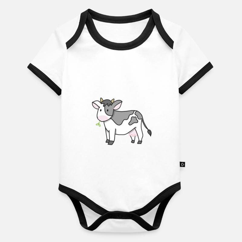 Cow Organic Baby Contrasting Bodysuit