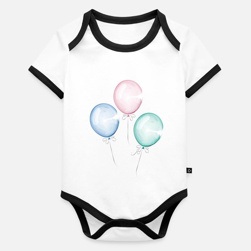 Pastel balloons Organic Baby Contrasting Bodysuit