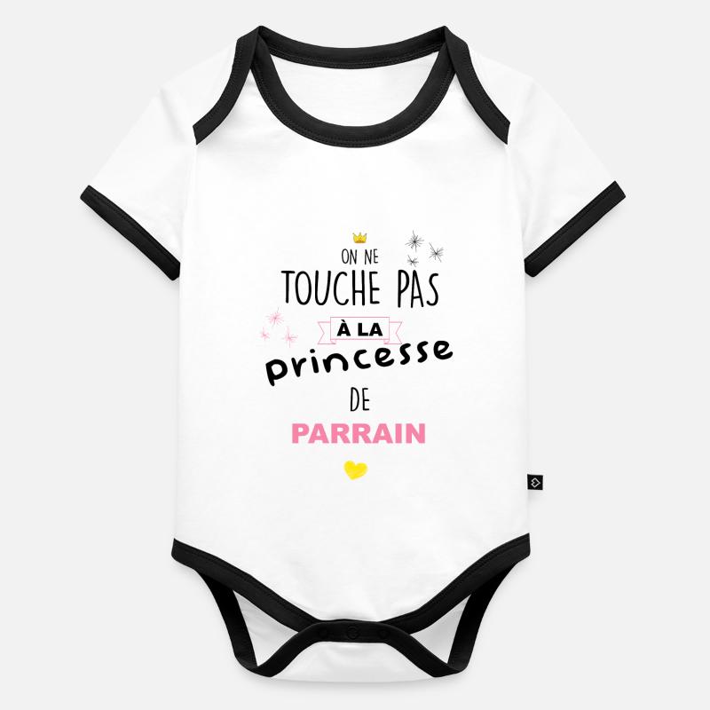 Body bebe Princesse de parrain Body Bébé bio contrasté manches courtes