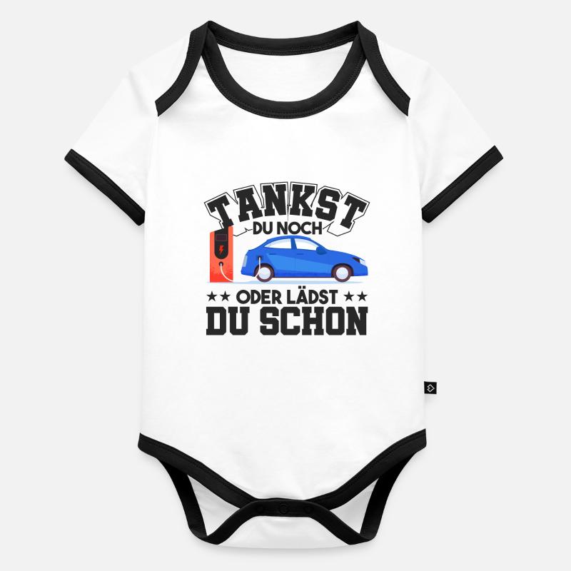 E-Auto Elektroauto Baby Bio-Kurzarm-Kontrastbody