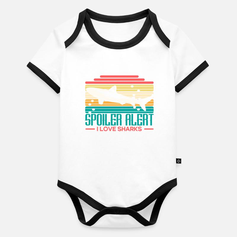 Requin Prédateur Idée cadeau Body Bébé bio contrasté manches courtes